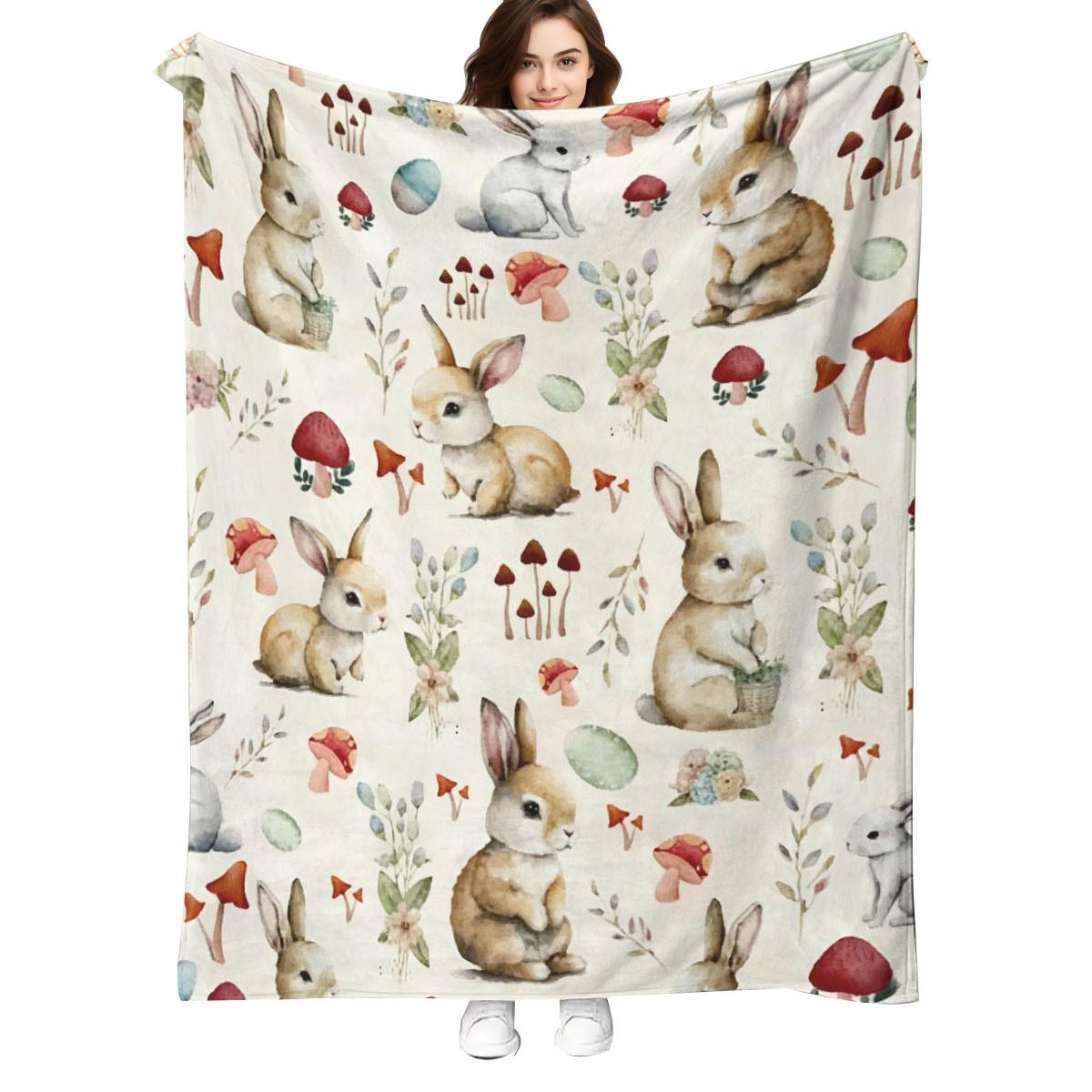 Flannel blanket cartoon rabbit pattern design Easter gift soft and comfortable suitable for all seasons suitable for sofas 75x100cm (30x40inch)
Flannel blanket cartoon rabbit pattern design Easter gift soft and comfortable suitable for all seasons suitable for sofas 75x100cm (30x40inch)