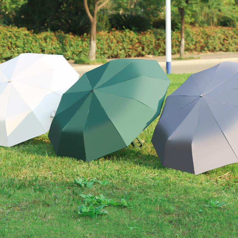 New 10-bone vinyl sunscreen automatic double keel ring buckle handle three-fold umbrella fixed umbrella
New 10-bone vinyl sunscreen automatic double keel ring buckle handle three-fold umbrella fixed umbrella