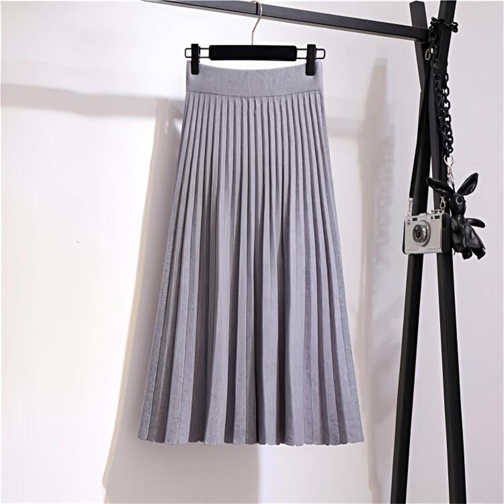 Skirt Women Mid-length Spring and Autumn Elastic High Waist Thin A-line Wool Solid Pleated Long Skirt Female Skirts One size серый
Skirt Women Mid-length Spring and Autumn Elastic High Waist Thin A-line Wool Solid Pleated Long Skirt Female Skirts One size серый
