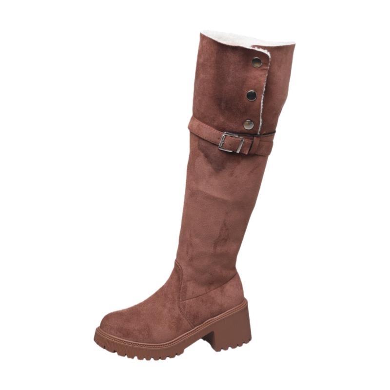 Studded Belt Buckle Zipper Boots Winter New Round Toe Suede Platform Non-slip Block Heel Cotton Shoes 42 коричневий
Studded Belt Buckle Zipper Boots Winter New Round Toe Suede Platform Non-slip Block Heel Cotton Shoes 42 коричневий