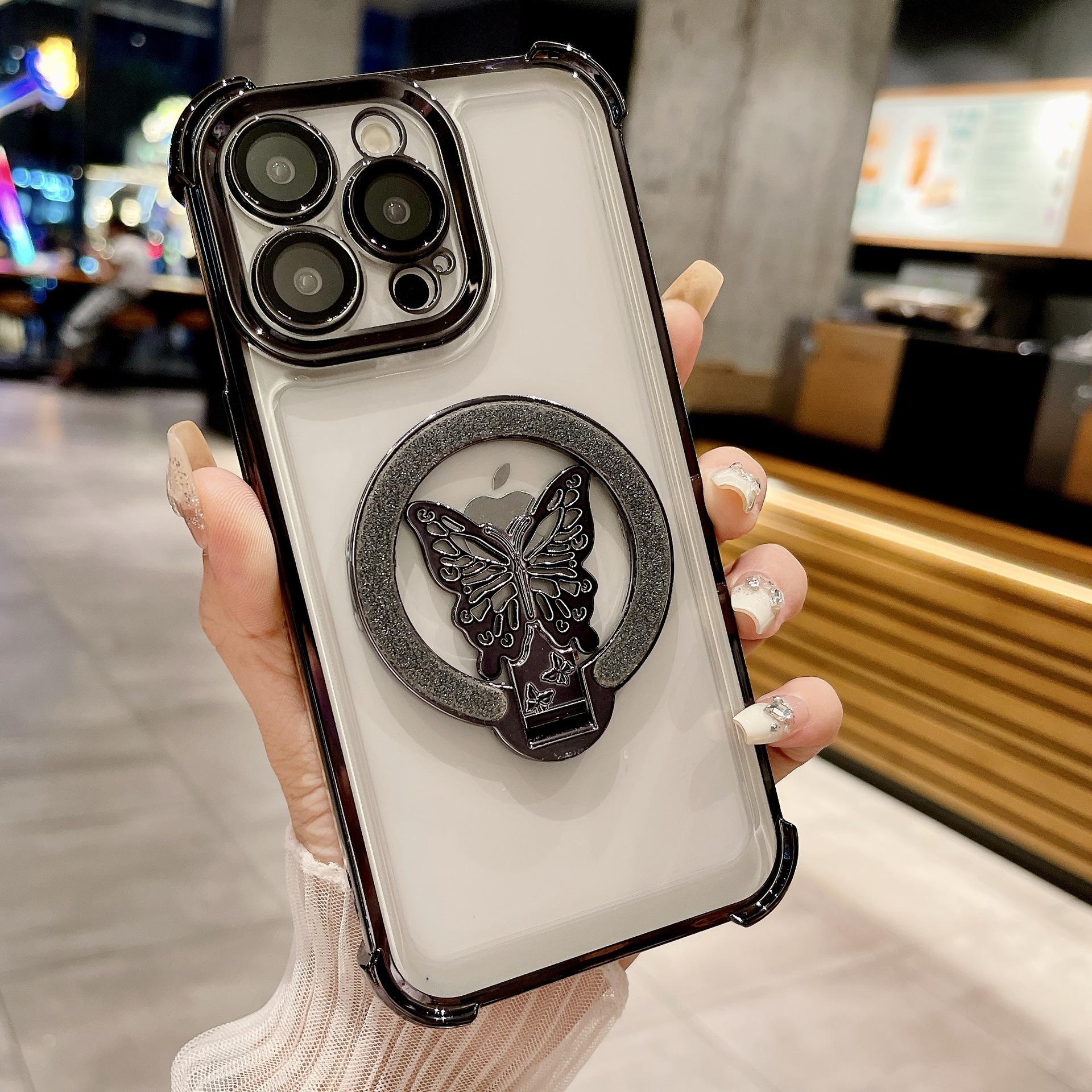 Applicable to iPhone16ProMax mobile phone case butterfly glitter bracket Apple 15 four corners anti-drop protective case iPhone16 чёрный
Applicable to iPhone16ProMax mobile phone case butterfly glitter bracket Apple 15 four corners anti-drop protective case iPhone16 чёрный