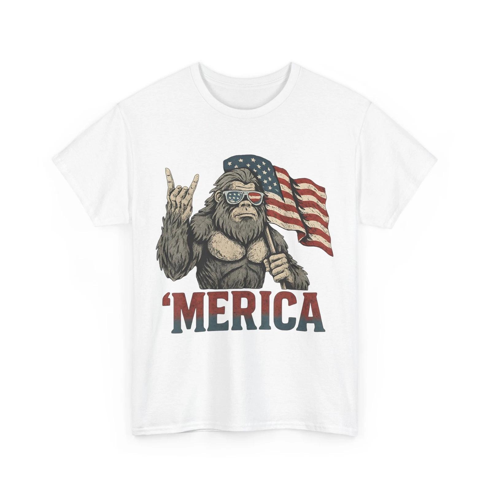 Bigfoot Merica Shirt, American Flag Patriotic USA 4th Of July T-Shirt S
Bigfoot Merica Shirt, American Flag Patriotic USA 4th Of July T-Shirt S
