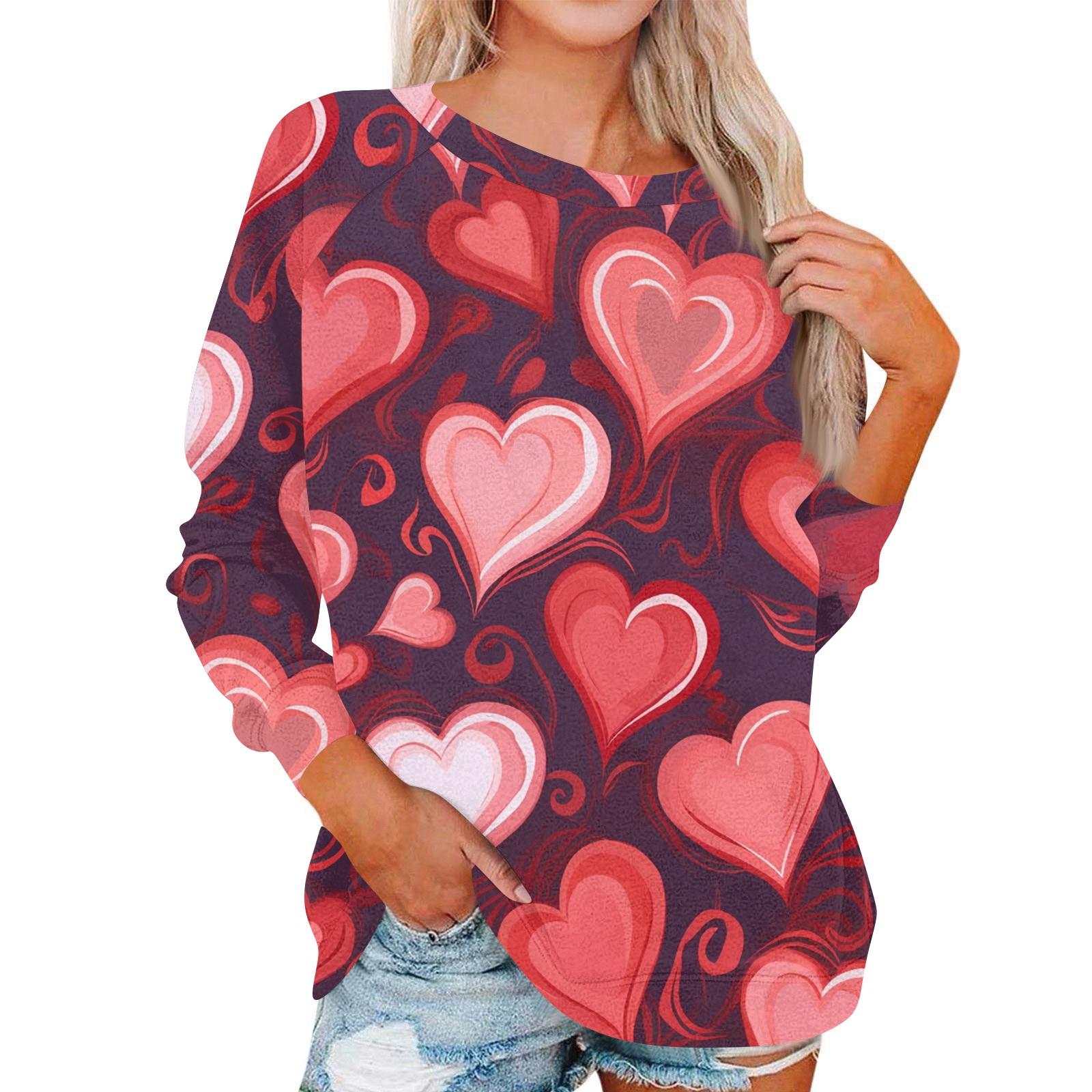 Women s Fashionable Round Neck Shoulder Long Sleeved Valentine s Day Printed Casual Pullover Top M
Women s Fashionable Round Neck Shoulder Long Sleeved Valentine s Day Printed Casual Pullover Top M