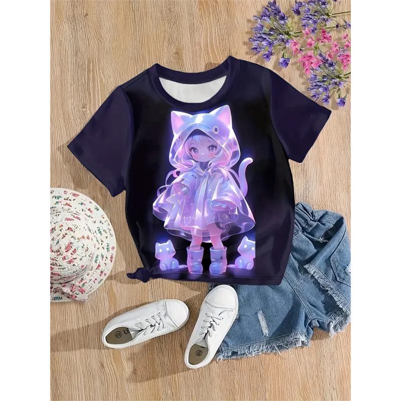 2025 Повседневные футболки Одежда для девочек Новые забавные футболки с принтом животных 3D Cat для девочек Модные вечерние топы с короткими рукавами Футболка 140
2025 Повседневные футболки Одежда для девочек Новые забавные футболки с принтом животных 3D Cat для девочек Модные вечерние топы с короткими рукавами Футболка 140