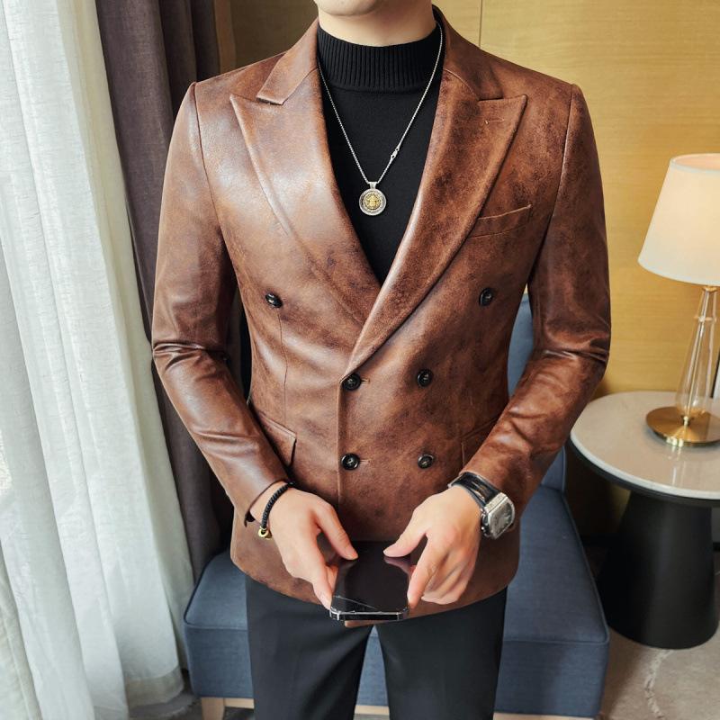 New And Western Style Leather Jacket For Men Slim Fit Trendy Double Breasted Casual Leather Suit 23691 M
New And Western Style Leather Jacket For Men Slim Fit Trendy Double Breasted Casual Leather Suit 23691 M