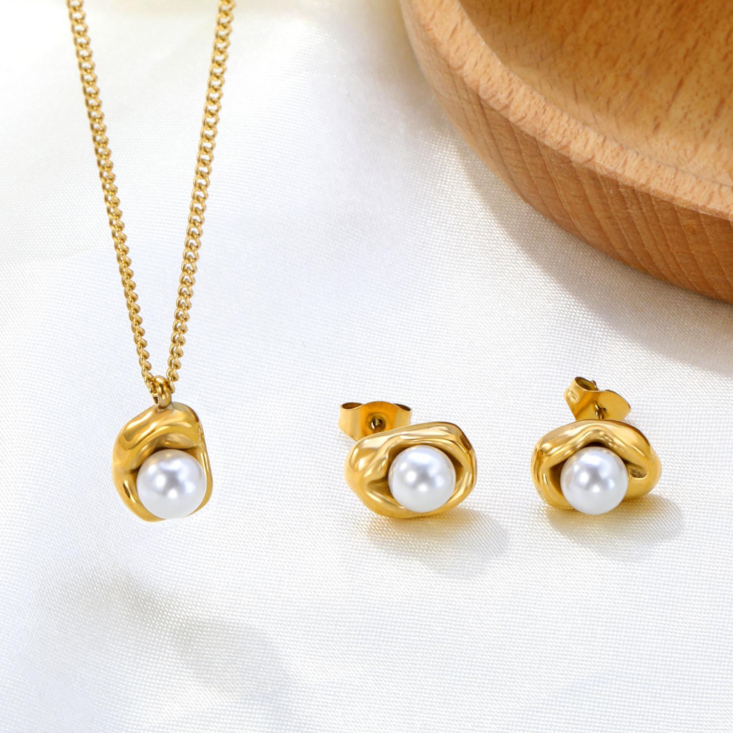 Vintage Imitation Round Pearl Minimalist Woman Female Jewelry Set Waterproof Golden Simple Geometric Chic Necklace Earrings Sets
Vintage Imitation Round Pearl Minimalist Woman Female Jewelry Set Waterproof Golden Simple Geometric Chic Necklace Earrings Sets