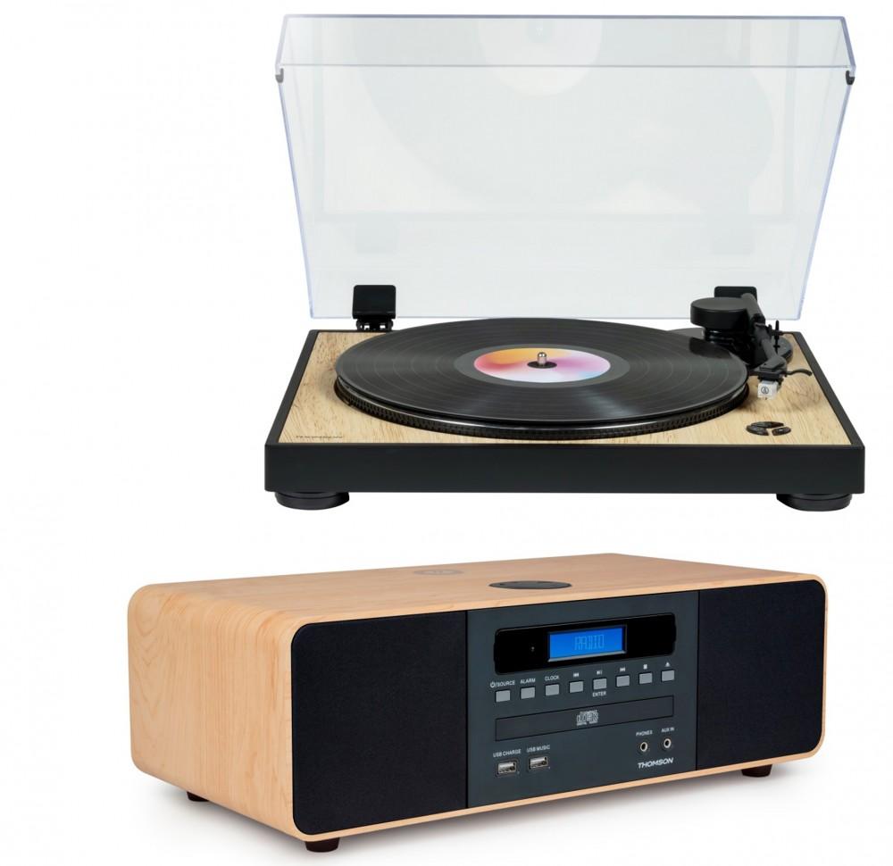 Zestaw stereo / Cyfrowa mini wieża z gramofonem THOMSON TT300 & MIC202, Thomson деревини коричневого кольору
Zestaw stereo / Cyfrowa mini wieża z gramofonem THOMSON TT300 & MIC202, Thomson деревини коричневого кольору