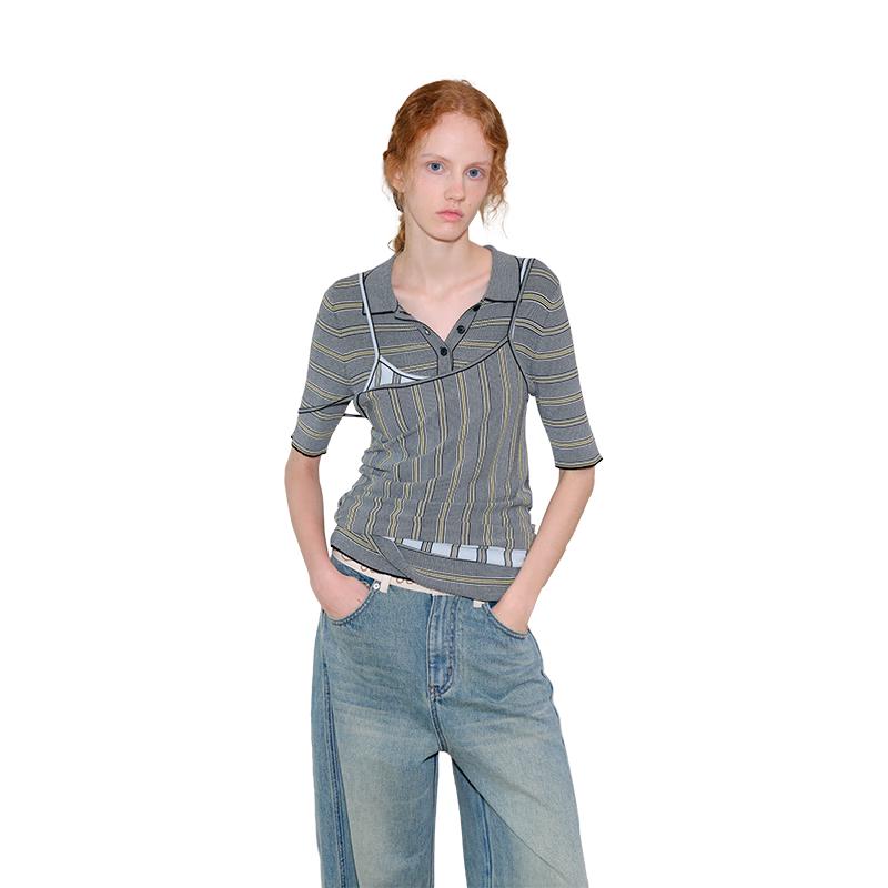 Женский трикотажный топ-поло в полоску с цветовыми блоками и комплект с жилетом L
Женский трикотажный топ-поло в полоску с цветовыми блоками и комплект с жилетом L