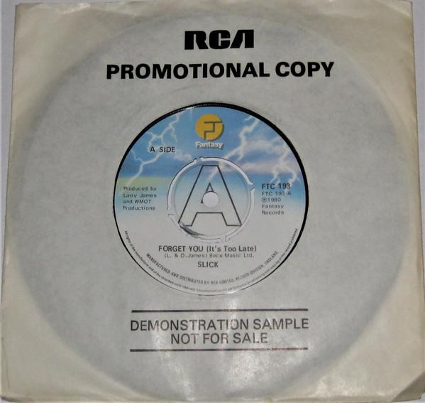 7-дюймовая пластинка SLICK - Забудь тебя (Слишком поздно) FTC193 Фэнтези 1980 Великобритания Соул/Фанк Б/У
7-дюймовая пластинка SLICK - Забудь тебя (Слишком поздно) FTC193 Фэнтези 1980 Великобритания Соул/Фанк Б/У