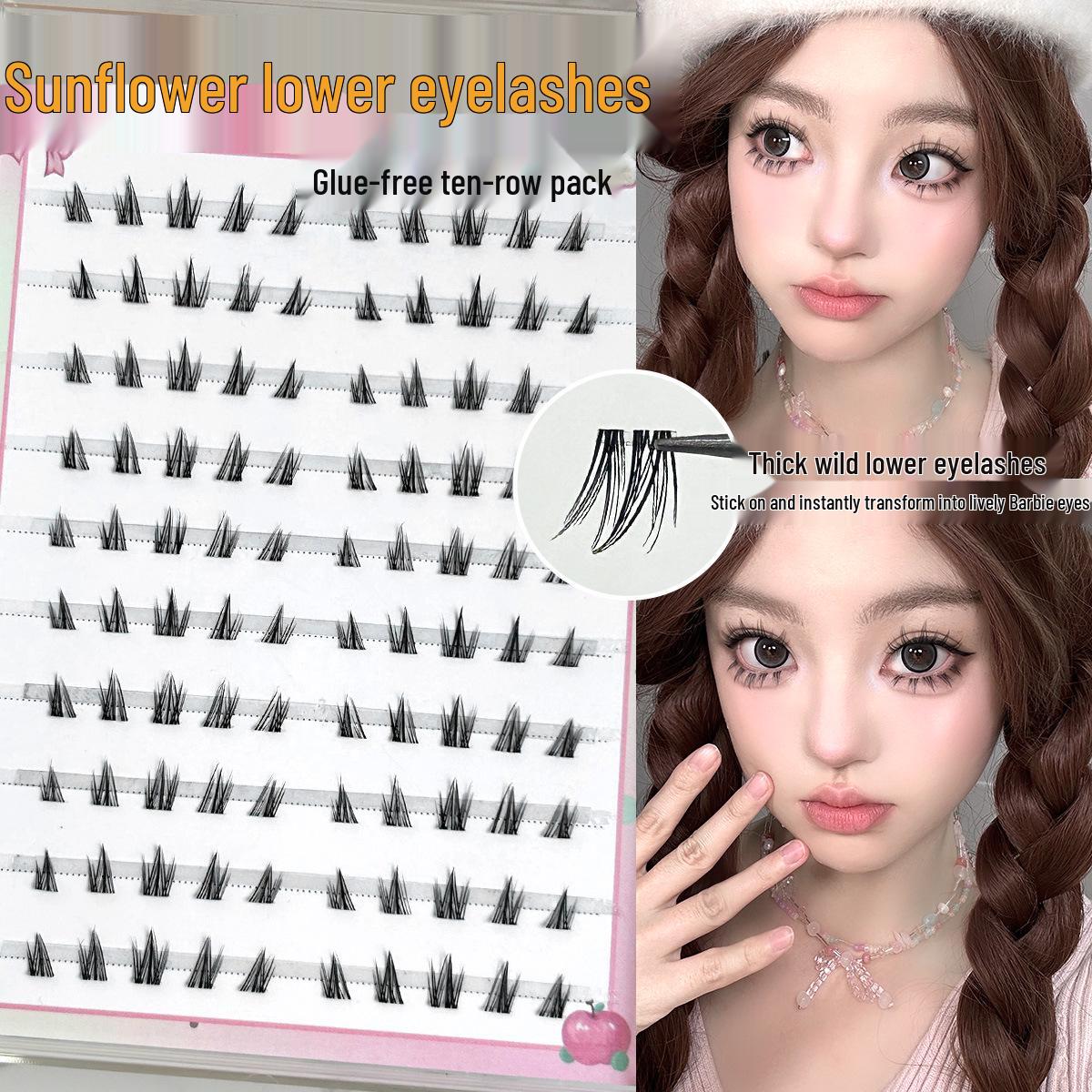 Friendship Bear Glue-Free Butterfly Girl Natural Dense False Eyelashes - 100 Clusters Six Rows Sunflower Lower Eyelashes
Friendship Bear Glue-Free Butterfly Girl Natural Dense False Eyelashes - 100 Clusters Six Rows Sunflower Lower Eyelashes
