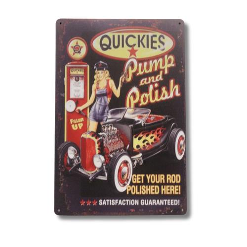 Quickies Pump Polish Pinup Girl Tin Sign Mechanic Garage Decor 20x30cm(7.8x11.8inch)
Quickies Pump Polish Pinup Girl Tin Sign Mechanic Garage Decor 20x30cm(7.8x11.8inch)