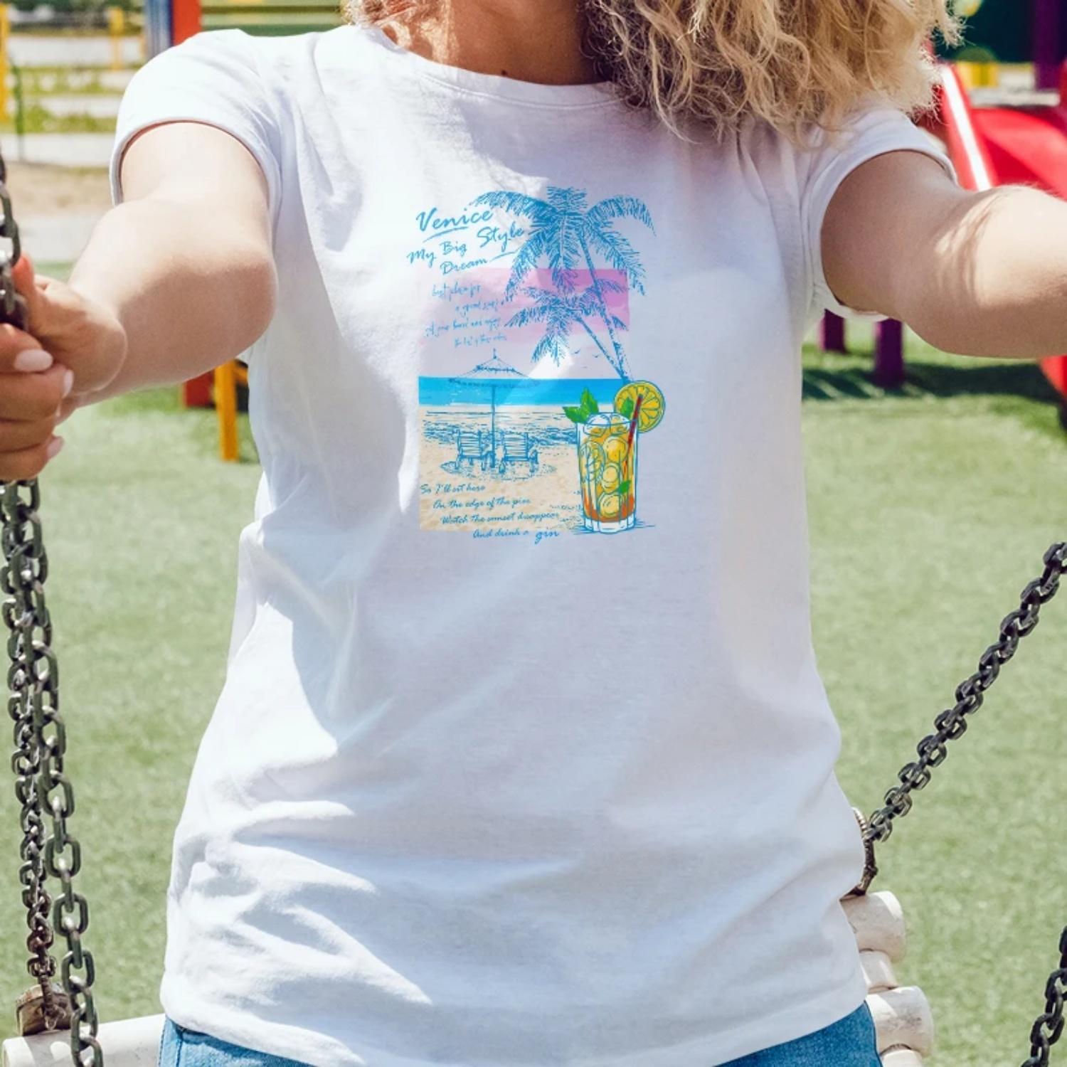 Casual White Beach Scene Graphic Spring Summer 2025 New Fashion Trend Women s T-Shirt Palm Tree Cocktail Print XXXXXL білий
Casual White Beach Scene Graphic Spring Summer 2025 New Fashion Trend Women s T-Shirt Palm Tree Cocktail Print XXXXXL білий