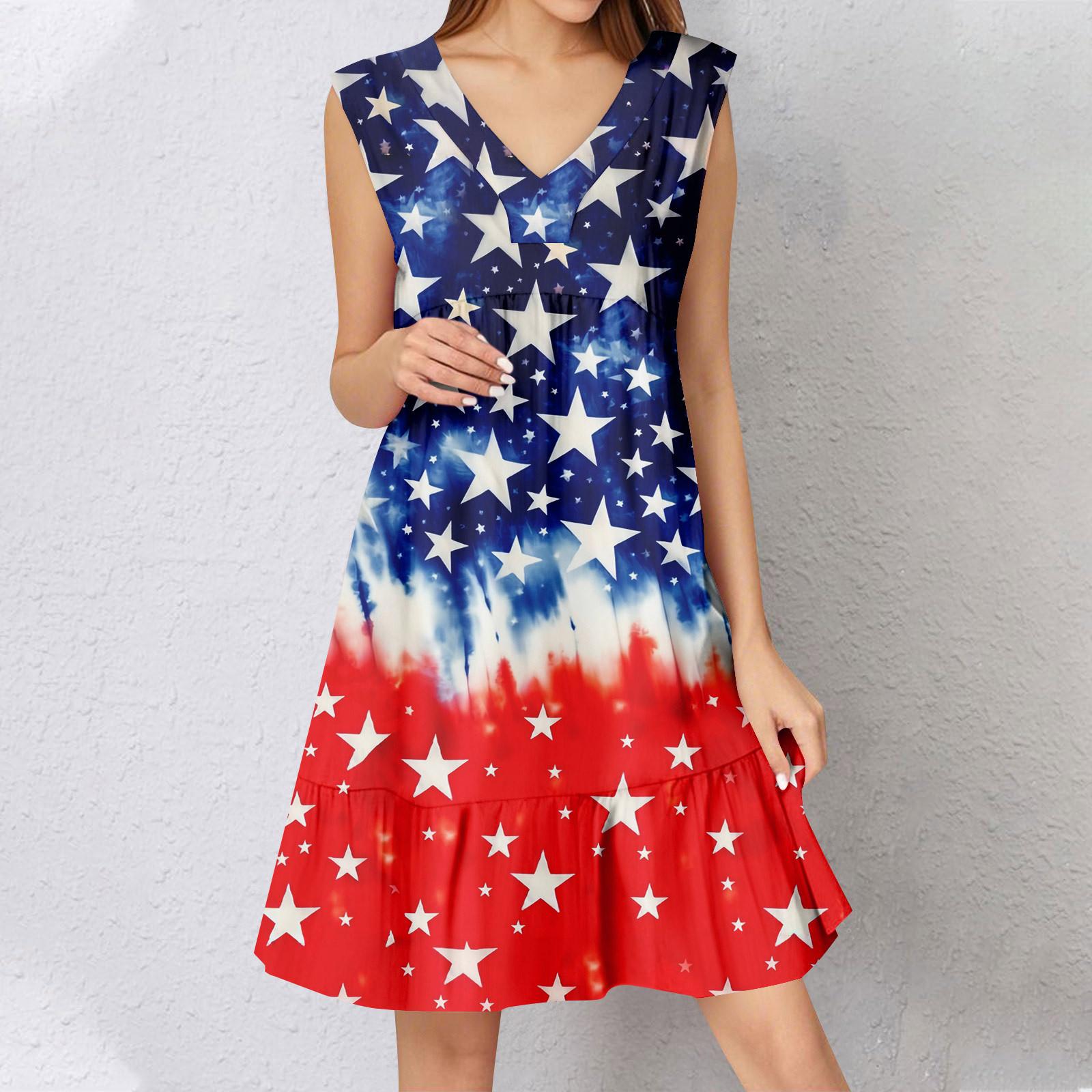 Womens Summer Dress Sleeveless V Neck Independence Day Flag Print Short Dresses Fashion Casual Flowy Boho Ruffle A Line Swing Sundress XL
Womens Summer Dress Sleeveless V Neck Independence Day Flag Print Short Dresses Fashion Casual Flowy Boho Ruffle A Line Swing Sundress XL