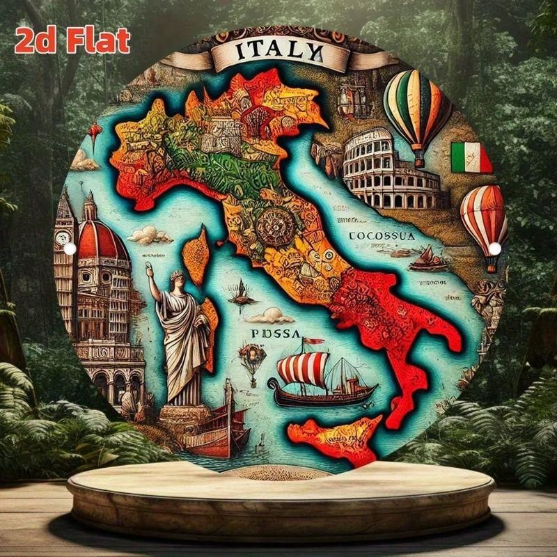 Vintage Metal Poster Italy Map, Retro Round Wall Art for Kitchen Joom
Vintage Metal Poster Italy Map, Retro Round Wall Art for Kitchen Joom