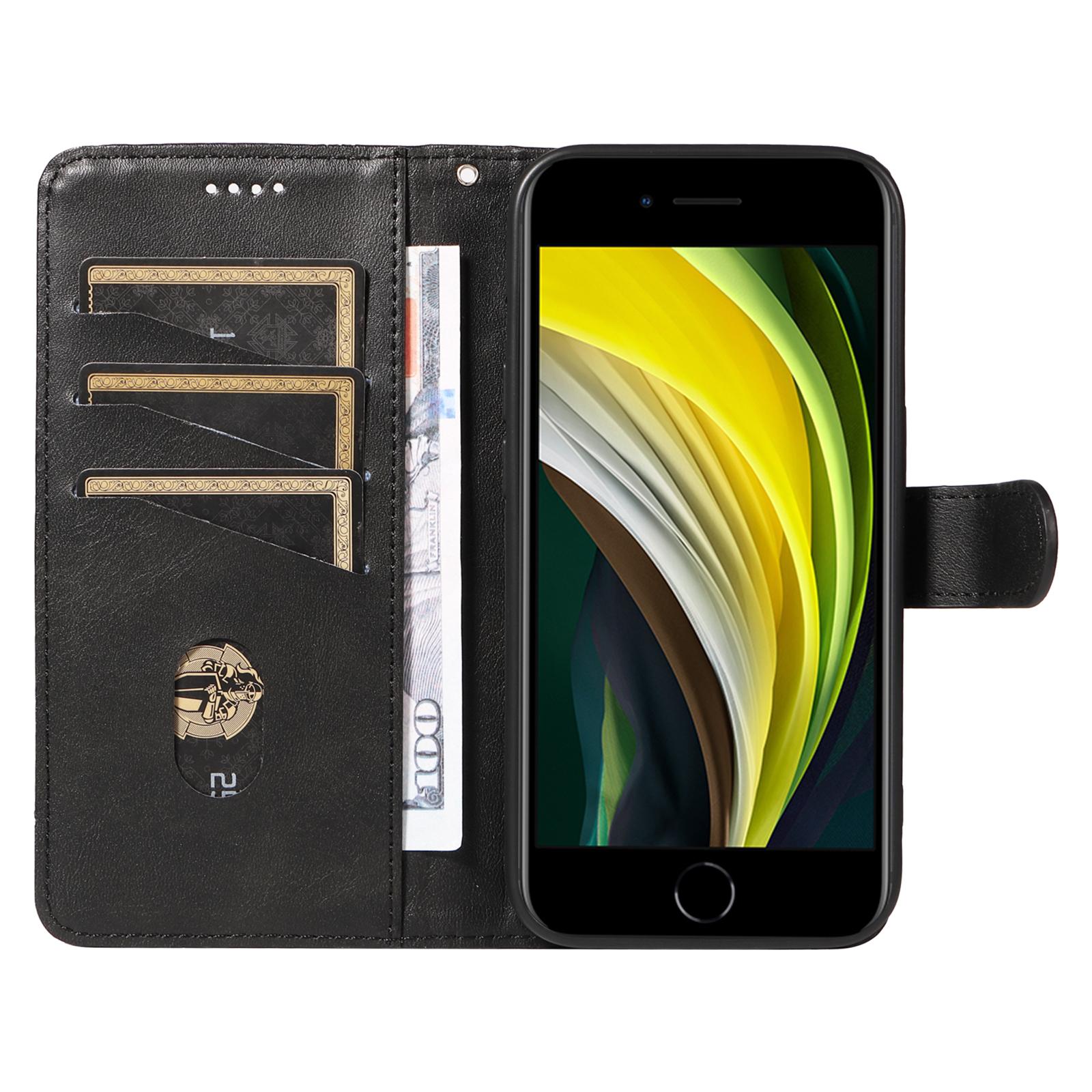 For iPhone 6/7/8/SE (2020)/SE (2022) Phone Case Imprinted Line PU Leather Cover Wallet with Wrist Strap Black
For iPhone 6/7/8/SE (2020)/SE (2022) Phone Case Imprinted Line PU Leather Cover Wallet with Wrist Strap Black