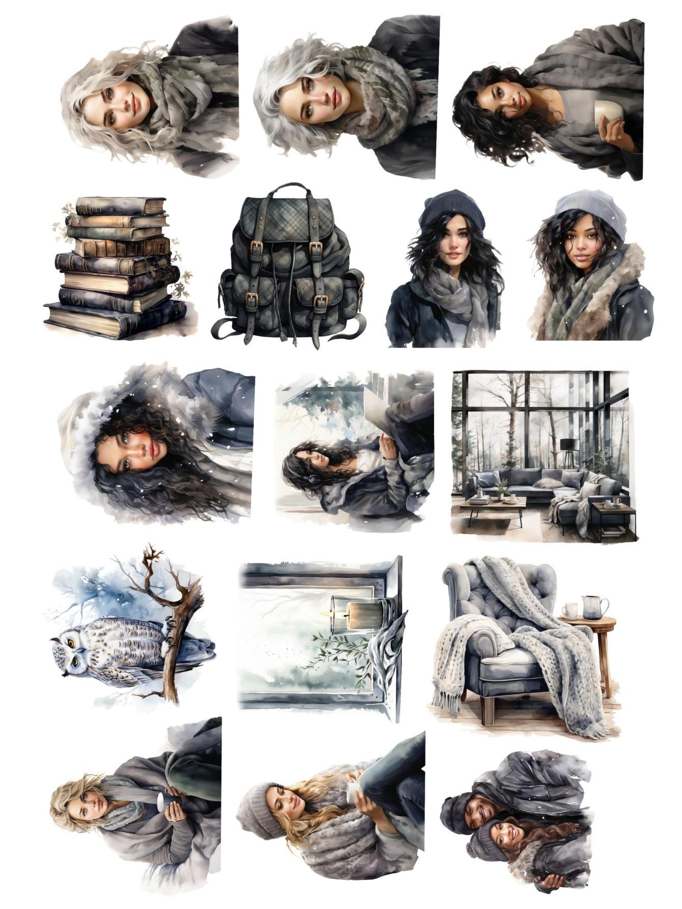 16pcs Cute Self-made Black watercolor winter girl hot coffee Scrapbooking Stickers Decorative/DIY Craft Photo Albums stationery белый
16pcs Cute Self-made Black watercolor winter girl hot coffee Scrapbooking Stickers Decorative/DIY Craft Photo Albums stationery белый