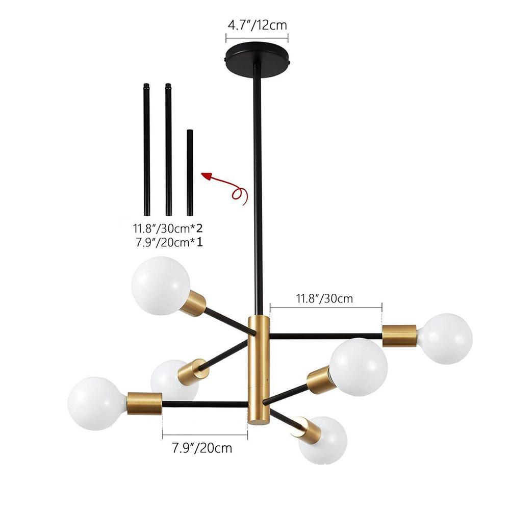 Modern Sputnik Chandeliers Light, 6/8/10/12-Light Chandeliers for Dining Room, Height Adjustable Ceiling Lights Farmhouse Chandelier for Kitchen 6 heads
Modern Sputnik Chandeliers Light, 6/8/10/12-Light Chandeliers for Dining Room, Height Adjustable Ceiling Lights Farmhouse Chandelier for Kitchen 6 heads