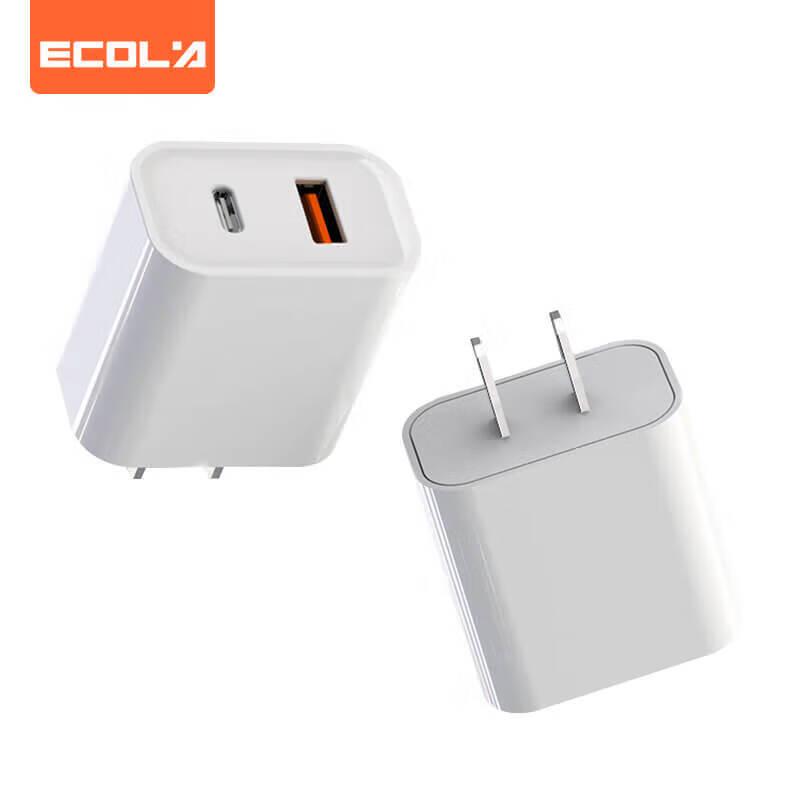 ECOLA PD+QC 20W Dual-Port Fast Charger
ECOLA PD+QC 20W Dual-Port Fast Charger