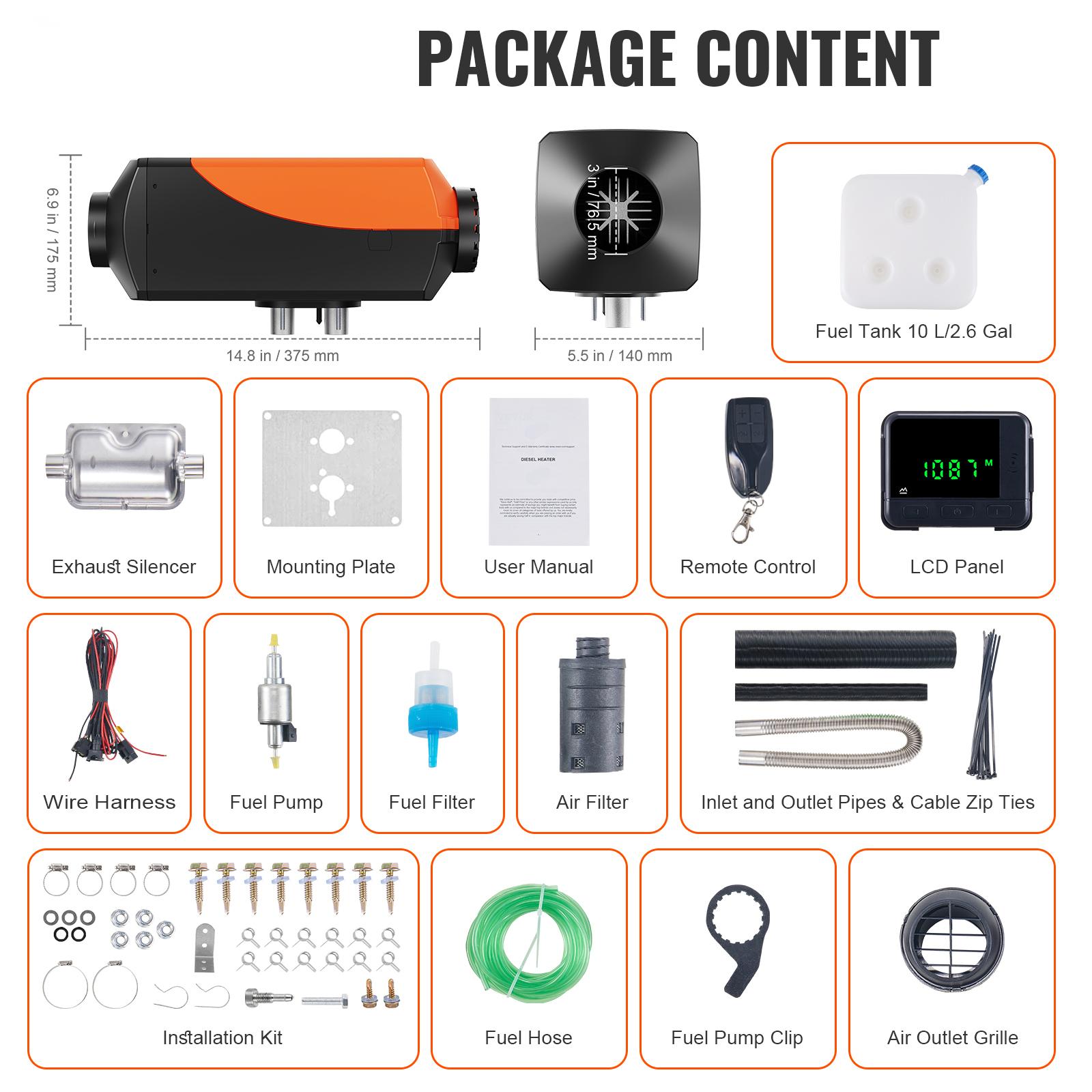 SucceBuy 8 кВт Дизельный воздушный отопитель 12 В Дизельный отопитель с пультом дистанционного управления и ЖК-дисплеем Дизельный стояночный отопитель для автодома, прицепа, кемпера, фургона, лодки
SucceBuy 8 кВт Дизельный воздушный отопитель 12 В Дизельный отопитель с пультом дистанционного управления и ЖК-дисплеем Дизельный стояночный отопитель для автодома, прицепа, кемпера, фургона, лодки