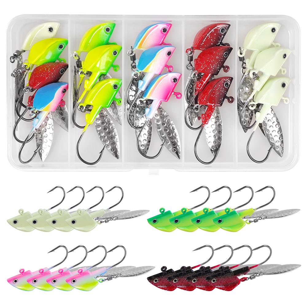 16Pcs Underspin Jig Head Hooks Swimbait Jig Heads with Willow Blade Fishing Jig Heads Spinner Lures for Bass Trout Walleye
16Pcs Underspin Jig Head Hooks Swimbait Jig Heads with Willow Blade Fishing Jig Heads Spinner Lures for Bass Trout Walleye