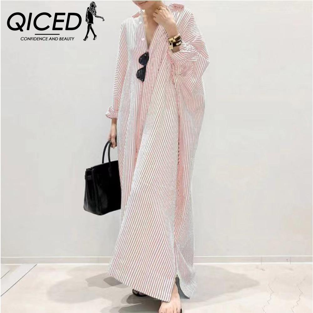 QICED Корейский стиль Женское длинное рукава на пуговицах Полосатая повседневная макси-рубашка платье XXXXXL
QICED Корейский стиль Женское длинное рукава на пуговицах Полосатая повседневная макси-рубашка платье XXXXXL