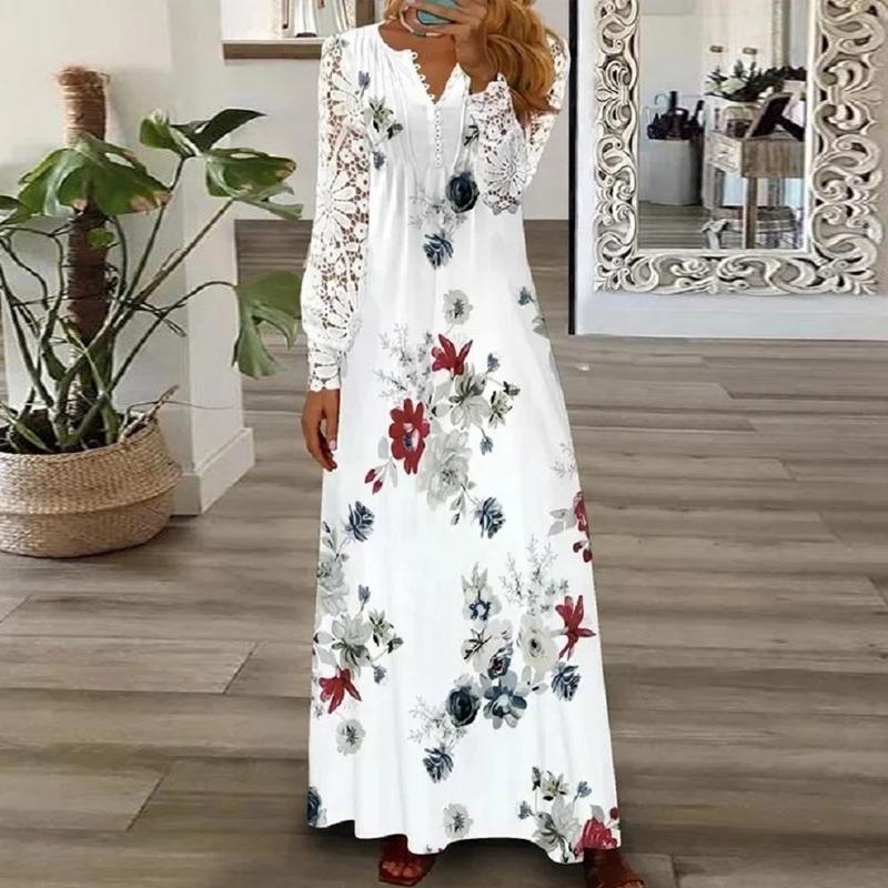 Elegant Hook Flower Hollow Lace Dress Women Spring Summer Fashion Lace-up Long Dress Woman Casual Long Sleeve White Dresses XXXL захват
Elegant Hook Flower Hollow Lace Dress Women Spring Summer Fashion Lace-up Long Dress Woman Casual Long Sleeve White Dresses XXXL захват
