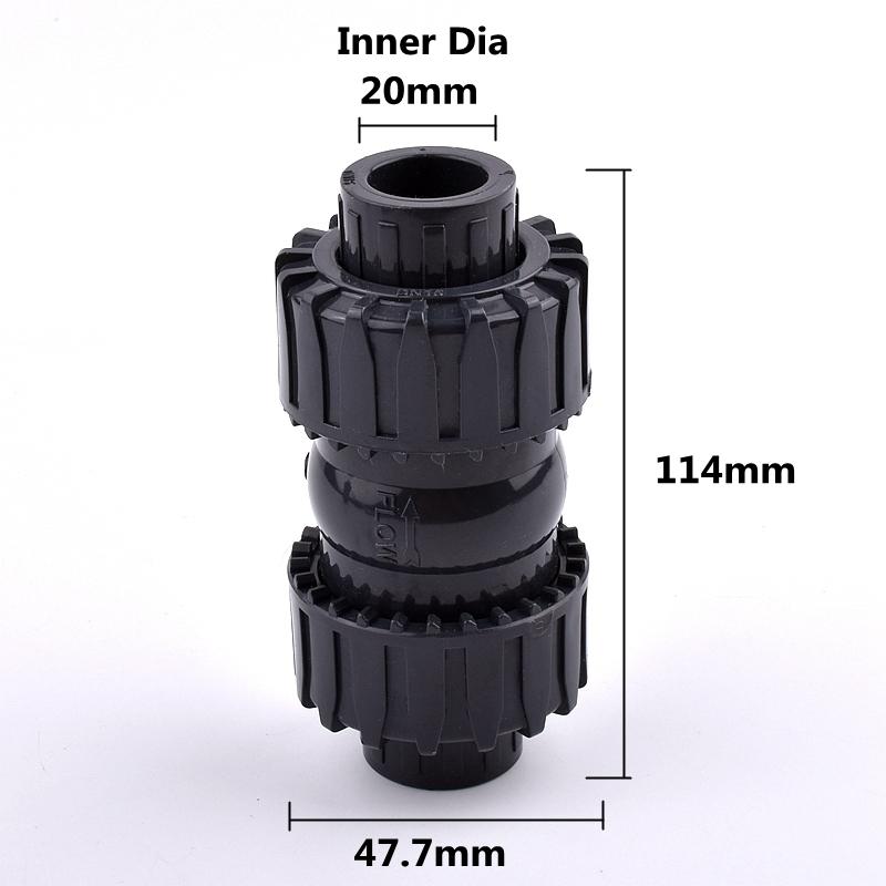 1 PC 20~63mm UPVC Union Ball Check Valve Garden Irrigation Accessories PVC Check Valve Fish Tank Aquarium Plastic Check Valve 1 PC
1 PC 20~63mm UPVC Union Ball Check Valve Garden Irrigation Accessories PVC Check Valve Fish Tank Aquarium Plastic Check Valve 1 PC