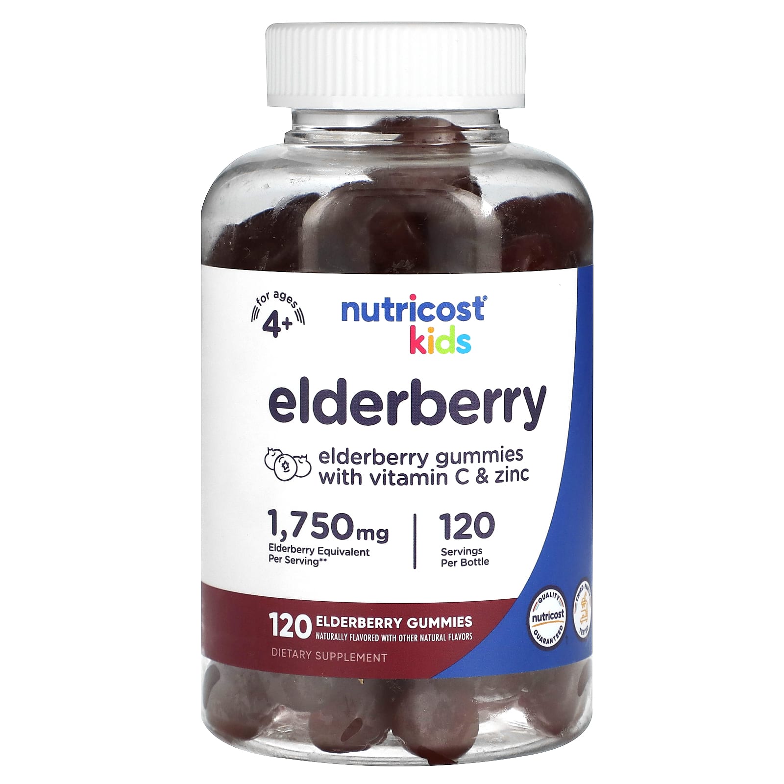Nutricost, children, elderberry, ages 4 and up, 1,750mg, 120 gummies
Nutricost, children, elderberry, ages 4 and up, 1,750mg, 120 gummies