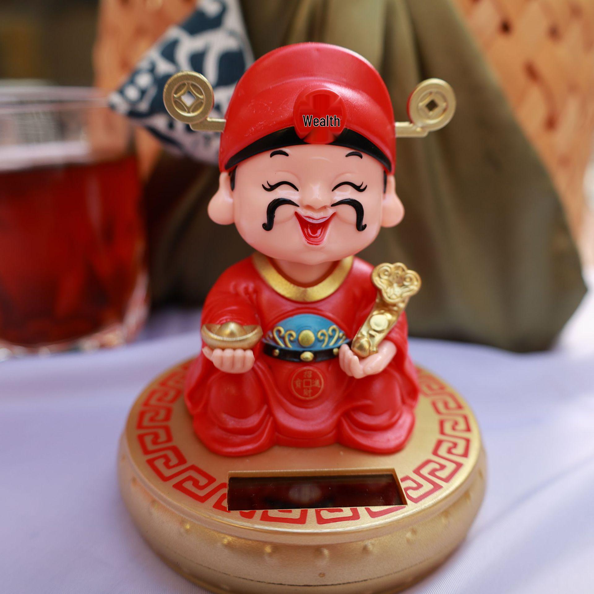 Solar-Powered God of Wealth Shaking Head Car Ornament Figurine 10 x 10 x 11 cm
Solar-Powered God of Wealth Shaking Head Car Ornament Figurine 10 x 10 x 11 cm