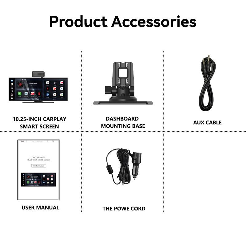 10.25 CarPlay Smart Portable Screen with HD Dual-Camera Recording and Wireless GPS Navigation
10.25 CarPlay Smart Portable Screen with HD Dual-Camera Recording and Wireless GPS Navigation