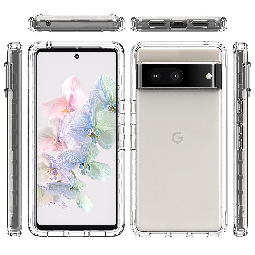 For Google Pixel 7 5G 3-in-1 Hybrid PC+TPU Cell Phone Shell Cover Gradient Shockproof Case with PET Screen Protector Transparent
For Google Pixel 7 5G 3-in-1 Hybrid PC+TPU Cell Phone Shell Cover Gradient Shockproof Case with PET Screen Protector Transparent