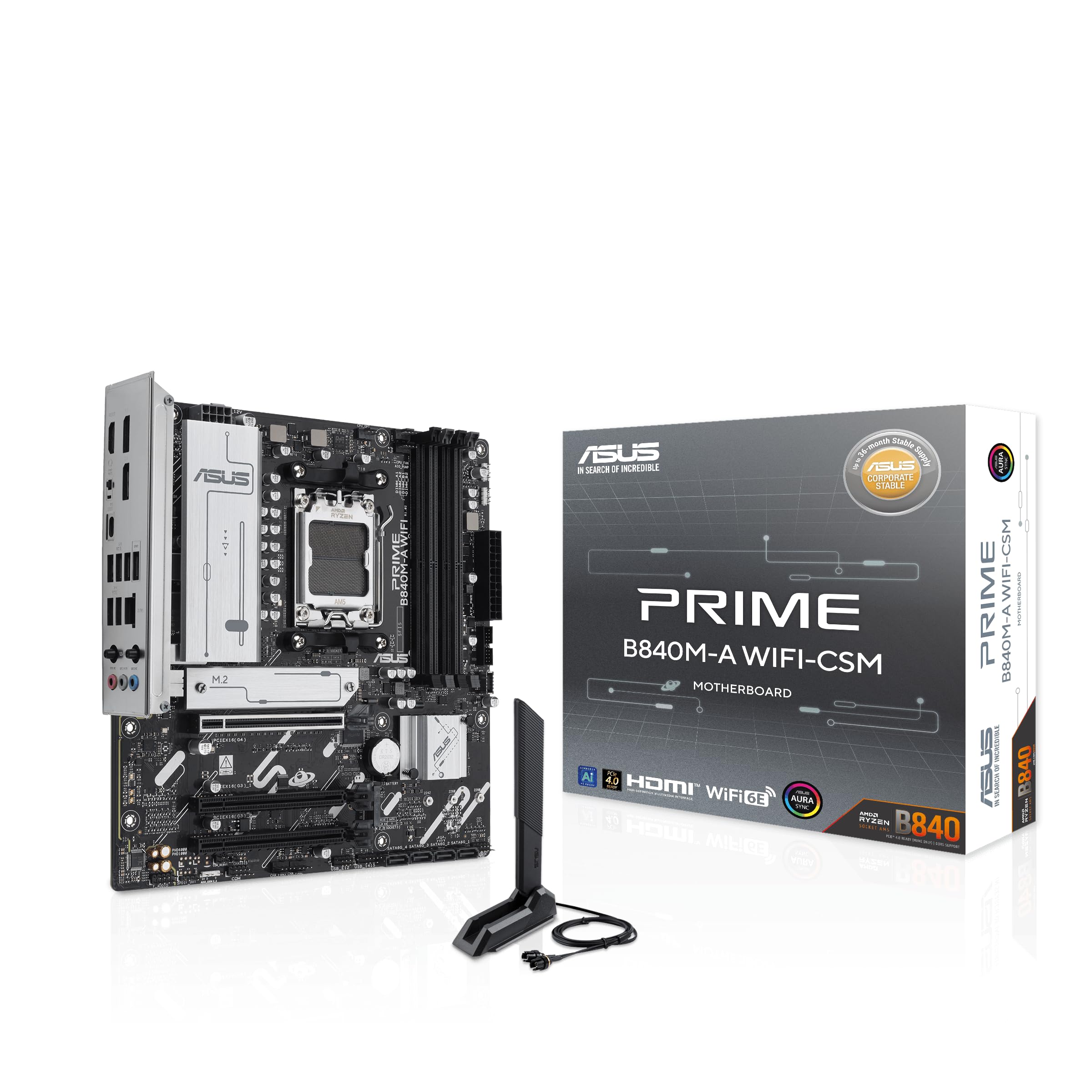 Материнська плата ASUS AMD AM5 AMD B840, сумісна з Ryzen 9000 7000. Продукт місцевого авторизованого дистриб’ютора micro-ATX &8000 & Series/PRIME B840M-A
Материнська плата ASUS AMD AM5 AMD B840, сумісна з Ryzen 9000 7000. Продукт місцевого авторизованого дистриб’ютора micro-ATX &8000 & Series/PRIME B840M-A
