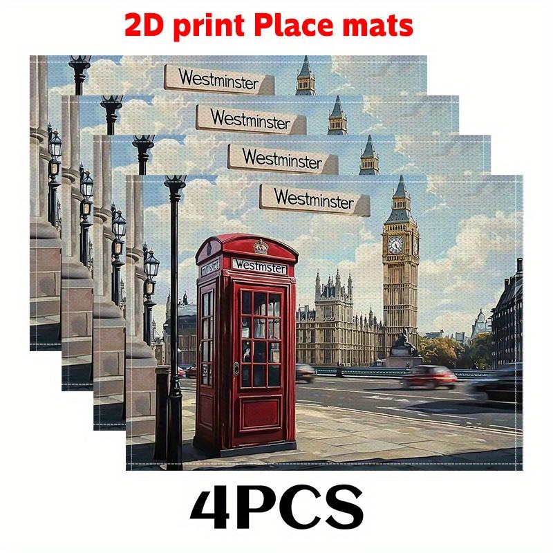 London Landmark Placemats Set of 4 Big Ben Place Mats for Dining Table Kitchen Decor Washable Linen Like Travel Lover Gift 4Pcs-30X45cm(12X18in
London Landmark Placemats Set of 4 Big Ben Place Mats for Dining Table Kitchen Decor Washable Linen Like Travel Lover Gift 4Pcs-30X45cm(12X18in