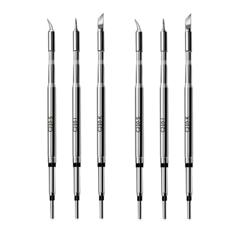 ABUL-6Pcs C210 Soldering Tips, Replacement Soldering Tips For T1 Max, C210-K/I/Is, Soldering Tips For Soldering Iron срібний
ABUL-6Pcs C210 Soldering Tips, Replacement Soldering Tips For T1 Max, C210-K/I/Is, Soldering Tips For Soldering Iron срібний
