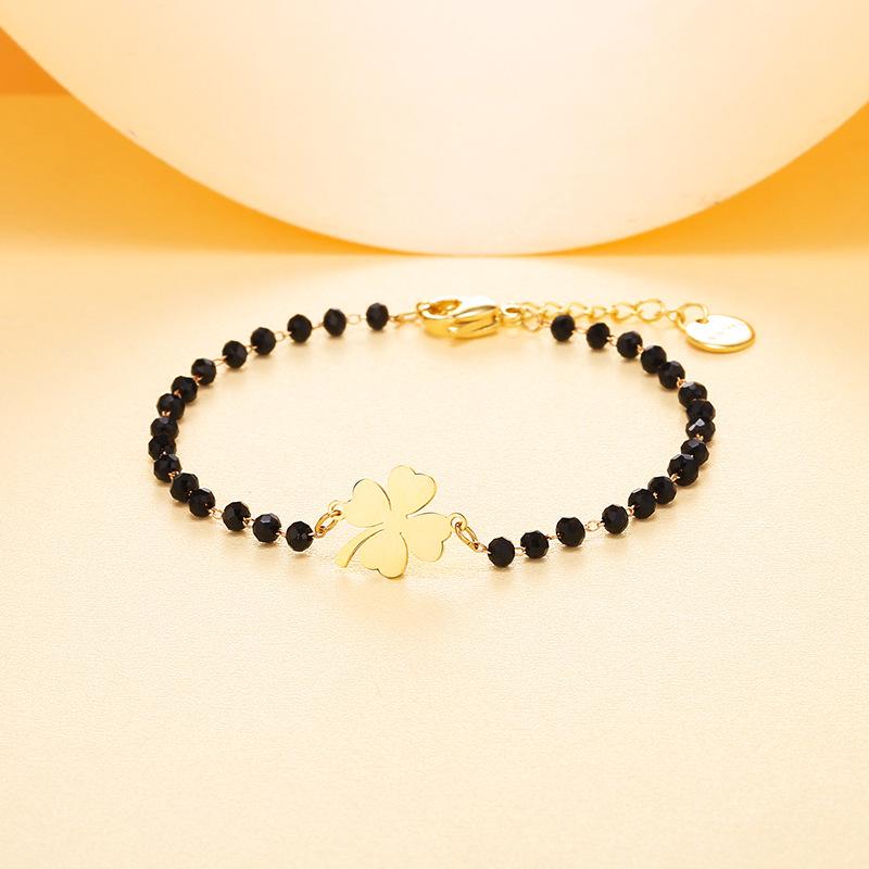 European & American Stainless Steel Lucky Clover Black & White Crystal Bracelet серебряный
European & American Stainless Steel Lucky Clover Black & White Crystal Bracelet серебряный