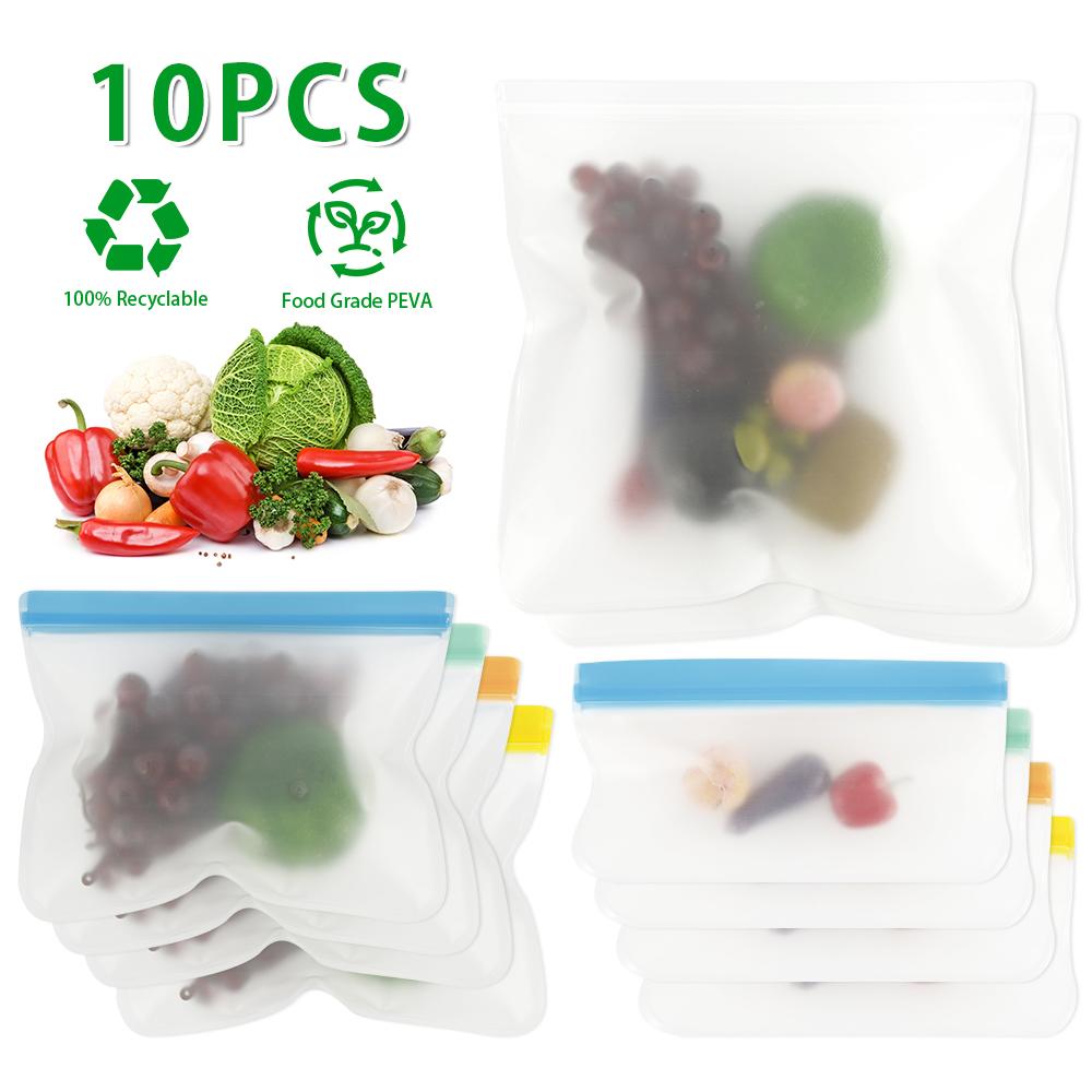 10Pcs Silicone Food Storage Bag Leakproof Reusable Stand Up Zip Shut Bag Cup Fresh Bag Food Storage Bag Fresh Wrap Set 10Pcs чистий
10Pcs Silicone Food Storage Bag Leakproof Reusable Stand Up Zip Shut Bag Cup Fresh Bag Food Storage Bag Fresh Wrap Set 10Pcs чистий