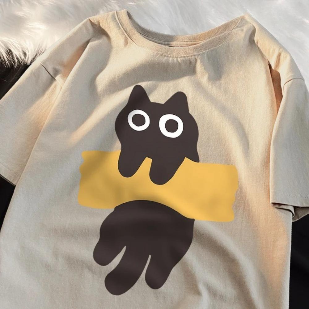 Cat Print Short Sleeve T-shirts for woman cartoon T-shirts Round Neck Japanese Style soft streetwear casual summer T-shirts XL
Cat Print Short Sleeve T-shirts for woman cartoon T-shirts Round Neck Japanese Style soft streetwear casual summer T-shirts XL