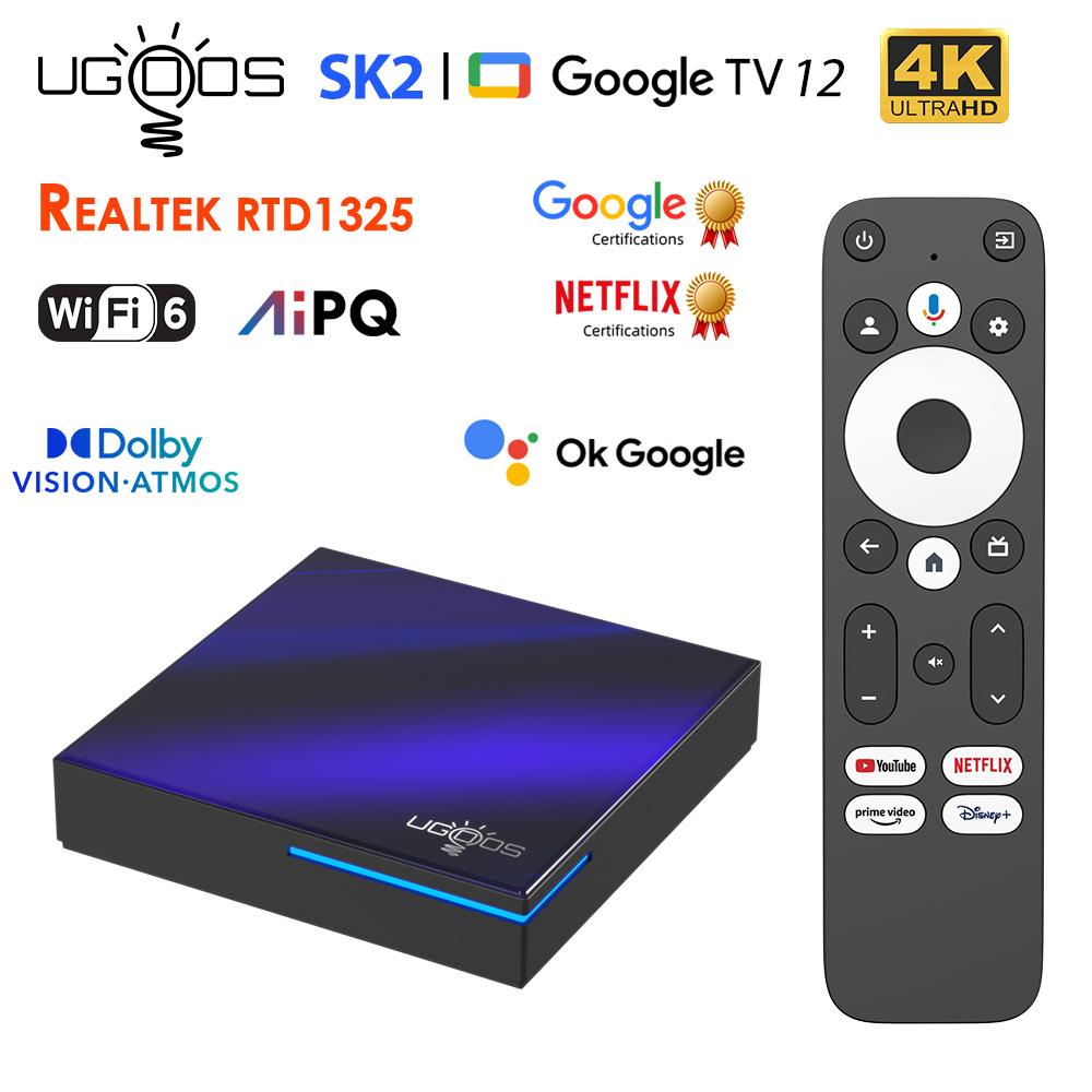 Ugoos SK2 Google TV Box Netflix Сертифіковано Google 4 ГБ 32 ГБ Realtek RTD1325 Підтримка Dolby Atmos Vision 2T2R Wifi6 BT5.2 Android TV Box 4G32G
Ugoos SK2 Google TV Box Netflix Сертифіковано Google 4 ГБ 32 ГБ Realtek RTD1325 Підтримка Dolby Atmos Vision 2T2R Wifi6 BT5.2 Android TV Box 4G32G