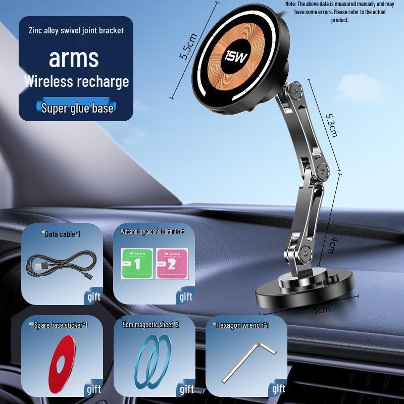 360° Rotating Magnetic Car Mount with High-Temperature Resistant Base and Wireless Fast Charging Magsafe Wireless Charging Head
360° Rotating Magnetic Car Mount with High-Temperature Resistant Base and Wireless Fast Charging Magsafe Wireless Charging Head