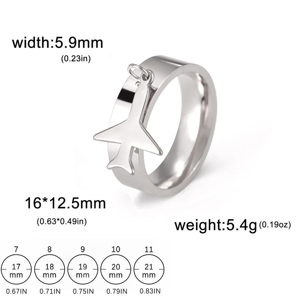 Minimalist Airplane Pendant Rings Stainless Steel Aircraft Design Finger Ring for Women Girls Trendy Party Jewelry Gifts 7
Minimalist Airplane Pendant Rings Stainless Steel Aircraft Design Finger Ring for Women Girls Trendy Party Jewelry Gifts 7