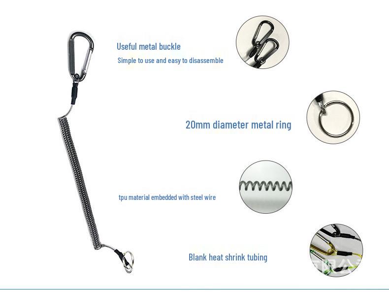 Стальной тросик против потери с карабином для инструментов и рыболовных снастей 1m Standard Buckle чёрный
Стальной тросик против потери с карабином для инструментов и рыболовных снастей 1m Standard Buckle чёрный