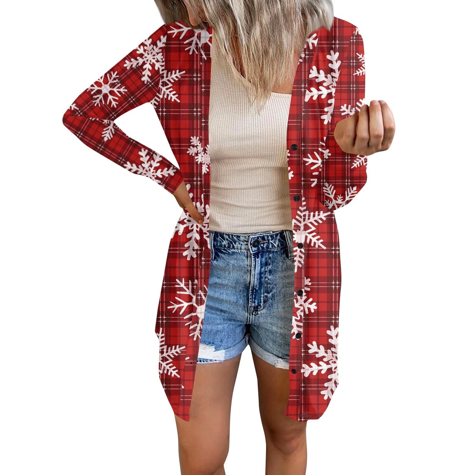 Длинный рукав Женский ретро принтованный топ Легкий базовый свободный жакет Кардиган Повседневные рубашки Рождество XXXL
Длинный рукав Женский ретро принтованный топ Легкий базовый свободный жакет Кардиган Повседневные рубашки Рождество XXXL