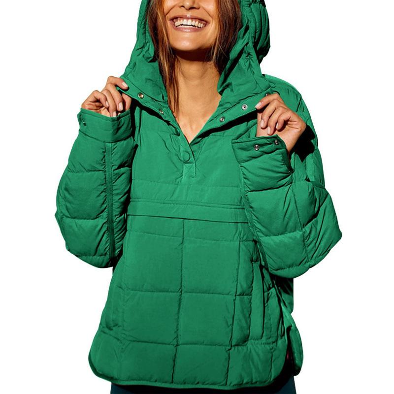 Women s Autumn/Winter Solid Color Hooded Cotton Jacket: Foldable, Long Sleeve, Pullover with Pocket. Medium
Women s Autumn/Winter Solid Color Hooded Cotton Jacket: Foldable, Long Sleeve, Pullover with Pocket. Medium