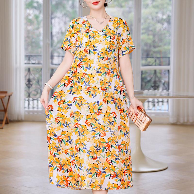 Летнее длинное платье для женщин, свободная винтажная одежда, повседневные элегантные платья с коротким рукавом для женщин 6XL
Летнее длинное платье для женщин, свободная винтажная одежда, повседневные элегантные платья с коротким рукавом для женщин 6XL
