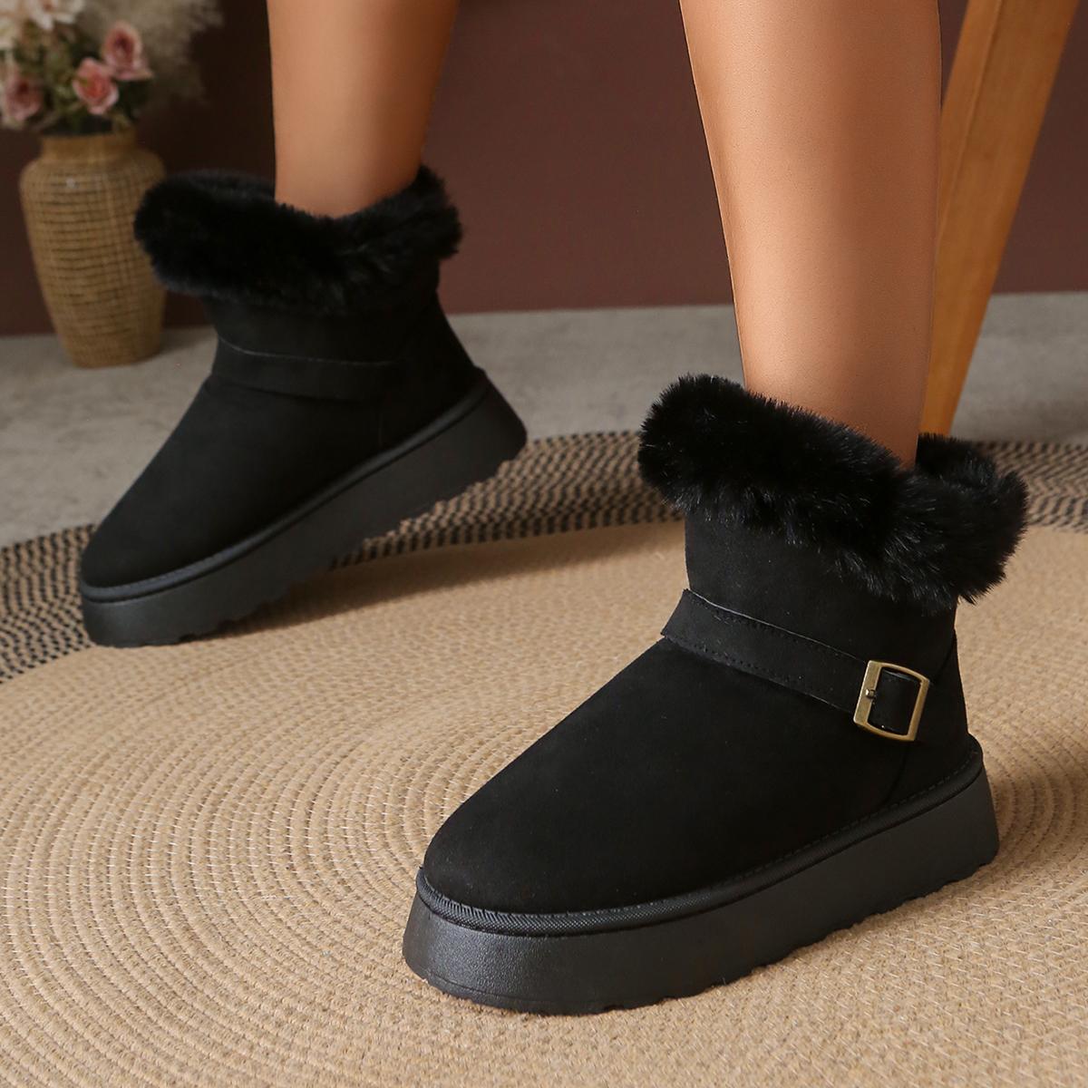 Fashion Casual Metal Belt Buckle Decoration Snow Boots Women 2025 Winter Thick Bottom Fur Ankle Boots Warm Short Plush Furry Booties 35 чорний
Fashion Casual Metal Belt Buckle Decoration Snow Boots Women 2025 Winter Thick Bottom Fur Ankle Boots Warm Short Plush Furry Booties 35 чорний