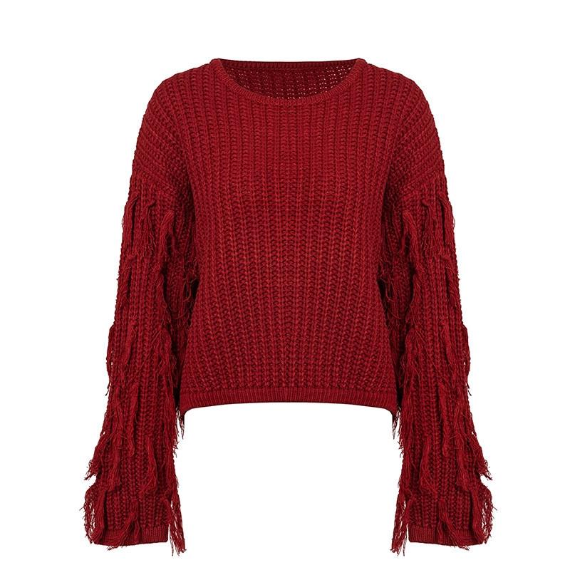 Осенний свитер свободного кроя с длинными рукавами и кисточками - Европейский и американский стиль для женщин One Size
Осенний свитер свободного кроя с длинными рукавами и кисточками - Европейский и американский стиль для женщин One Size