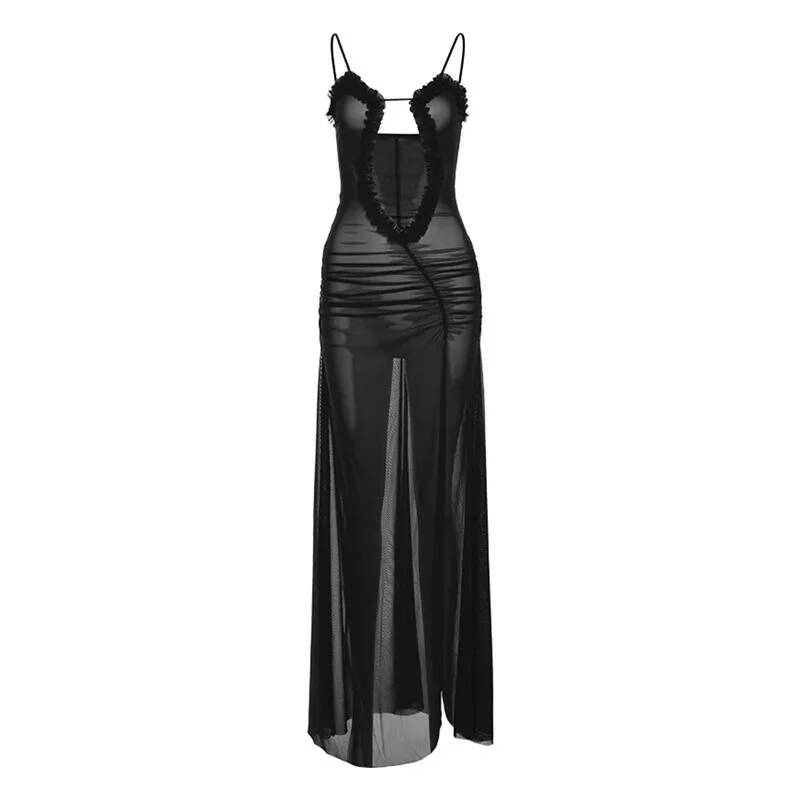 Summer Black Sheer Mesh Beach Dress Women Elegant Sexy Lace-Up Cardigan Slim Maxi Dress Long Sleeve Holidays Party Dresses G0Ea S
Summer Black Sheer Mesh Beach Dress Women Elegant Sexy Lace-Up Cardigan Slim Maxi Dress Long Sleeve Holidays Party Dresses G0Ea S