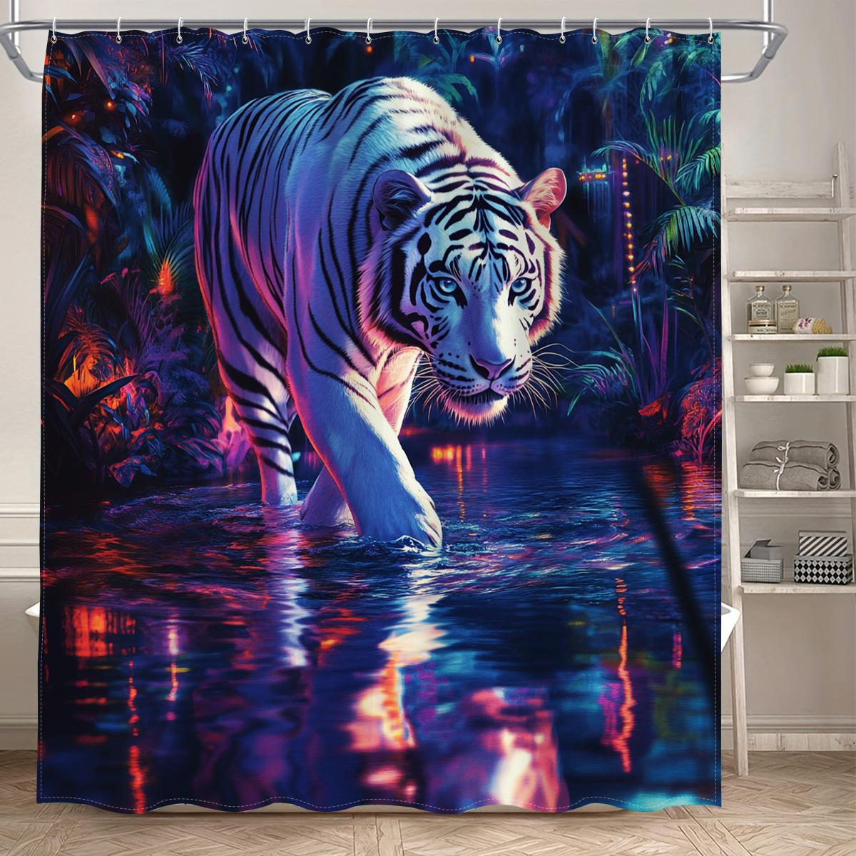 1Pc Dark Night Killer Tiger Digital Printed Shower Curtain, Polyester With Hooks, Bathroom Accessories, Suitable For All Seasons W60H190(CM)-1 Pcs
1Pc Dark Night Killer Tiger Digital Printed Shower Curtain, Polyester With Hooks, Bathroom Accessories, Suitable For All Seasons W60H190(CM)-1 Pcs