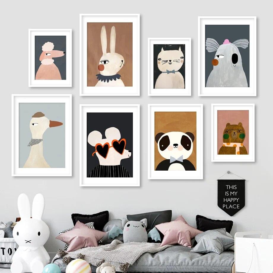 Bear Panda Goose Koala Mouse Cat Dog Horse Wall Painting Art Nordic Poster Print Wall Picture Baby Kids Room
Bear Panda Goose Koala Mouse Cat Dog Horse Wall Painting Art Nordic Poster Print Wall Picture Baby Kids Room