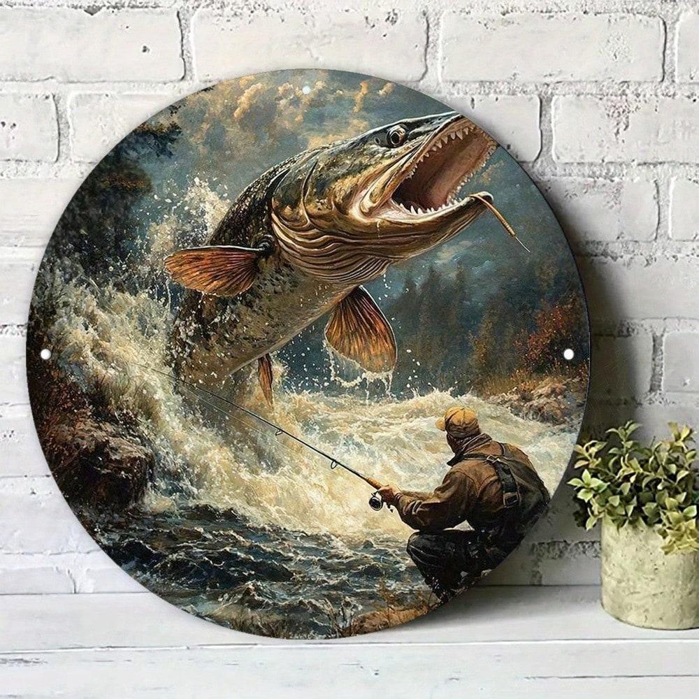 Vintage Metal Wall Art Rustic Aluminum Round Sign Fishing Scene Home Decor 20x20 разноцветный
Vintage Metal Wall Art Rustic Aluminum Round Sign Fishing Scene Home Decor 20x20 разноцветный